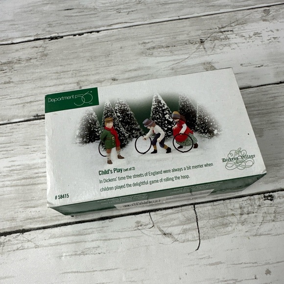 Department 56 CHILD'S PLAY 58415 Christmas Village - Box Rolling Hoops and tree - Picture 9 of 9